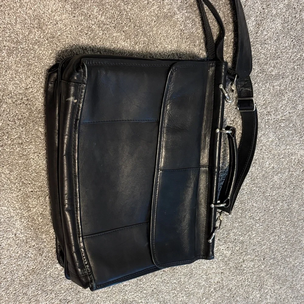 Elegant Black Leather Briefcase for Men